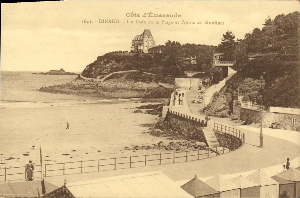 Dinard - Côte d'Émeraude, Ein Stück vom Strand und Pointe du Moulinet — Verlag Laurent-Nel Reinos, Nr. 1641 - Vorderseite