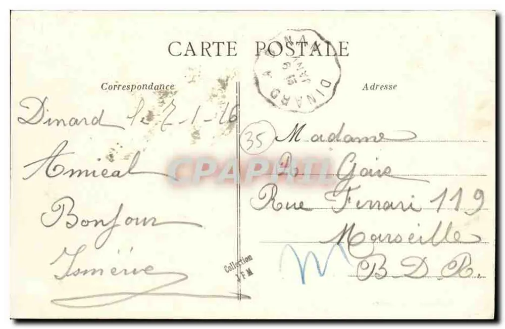 Dinard - Die Terrassen und der Punkt du Moulinet — Côte d'Émeraude, Verlag Artaud-Nozais, Nantes, Nr. 15 - Rückseite