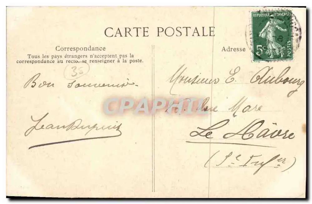 Dinard — A Praia — Costa das Terrasses — Editor E.D. n°606 - Verso