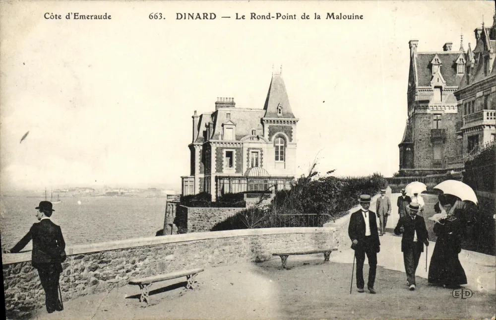 Dinard — El Rond-Point de la Malouine — Costa de Esmeralda, editor E.D., n° 663 - Anverso