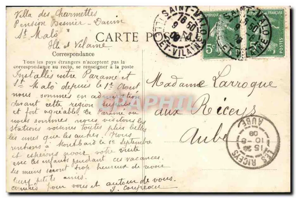 Dinard — Die Strandpromenade, zum Grand Casino gewandt — Verlag E-D, n° 695 - Rückseite