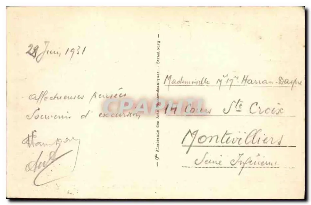 Dinard - A Cale das Vedetas Verdes — Exposição Colonial Internacional 1931 — n°1 - Verso