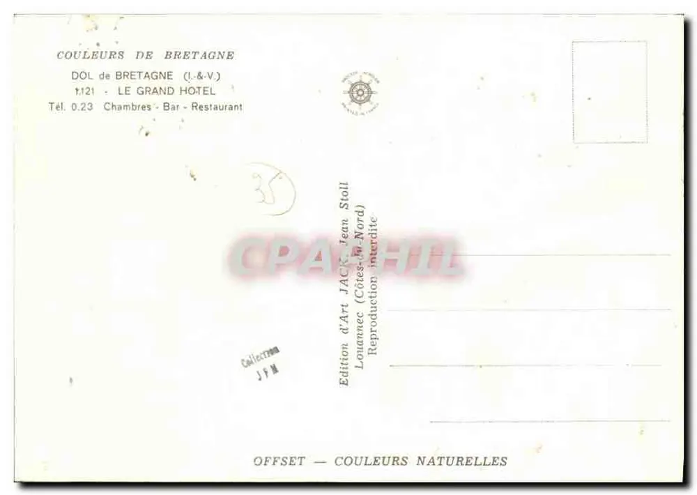 Hotel La Meulse — Bar e Restaurante — Edição de Arte Jean Stoll - Verso