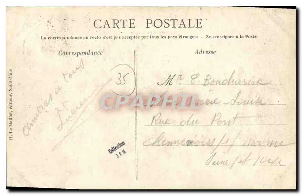 Côte d'Émeraude — Dol-de-Bretagne — Die Avenue de la Gare — H. Le Malliot, Verlag - Rückseite