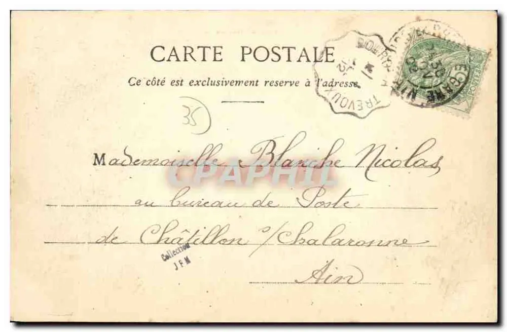 DOL - Die Hauptstraße — Ansicht der Hauptstraße mit Gebäuden und Fußgängern — G. F. / Sammlung Germain fils aîné, St-Malo - Rückseite