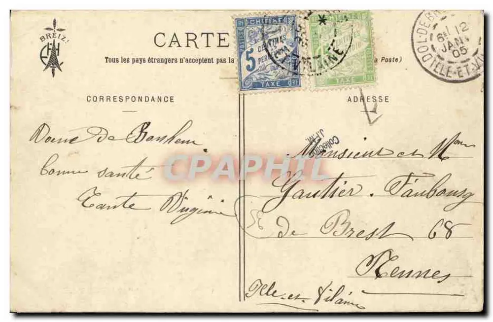 Dol — Ansicht vom Boulevard de Miniac — Sammlung E. Hamonie - Rückseite