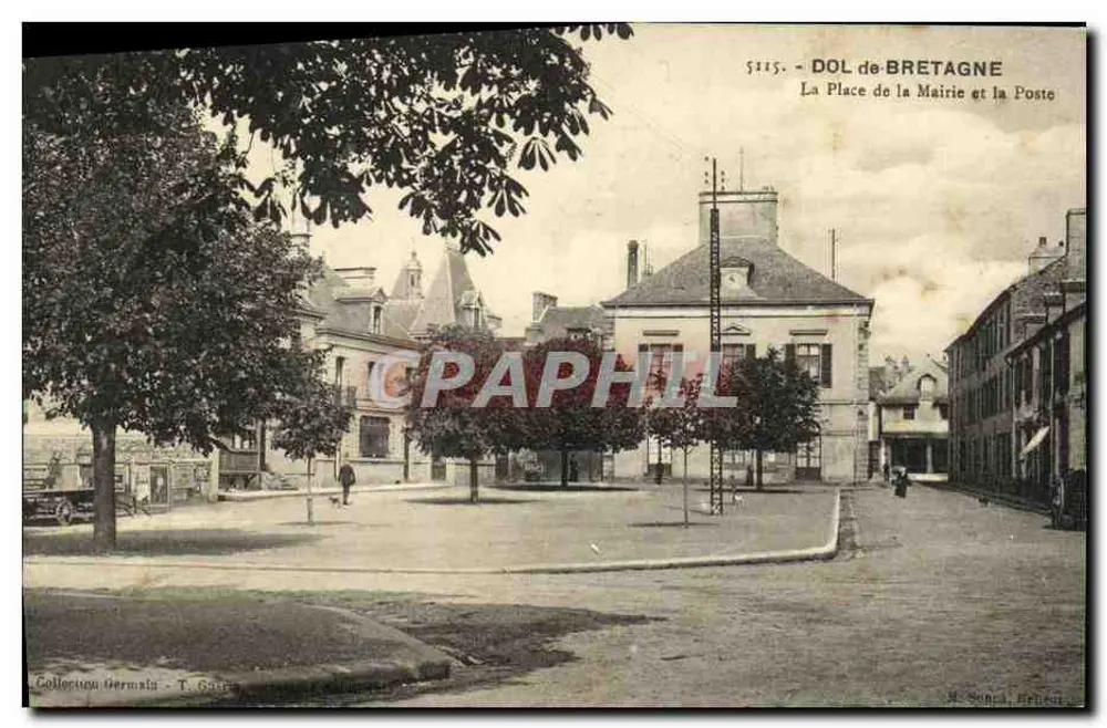 Dol-de-Bretagne — Die Marktplatz und die Post — Serie 5115, herausgegeben von H. Souchet, Hébert - Vorderseite