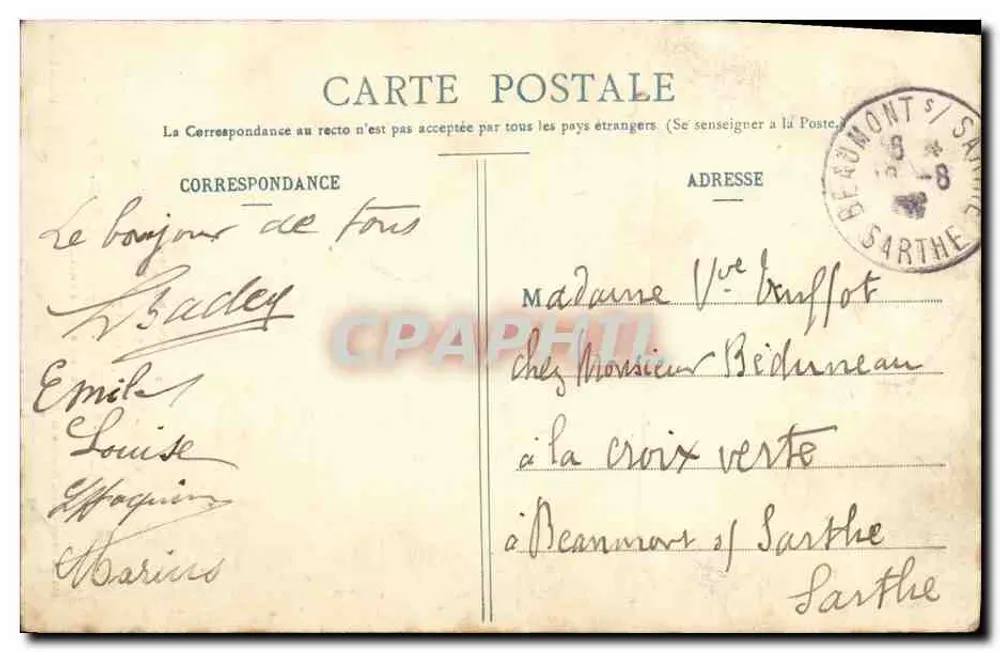 Bois de Cise — Café-Restaurant des Fougères — M. Durand — Édition Jules Fache, Escarbotin - Rückseite