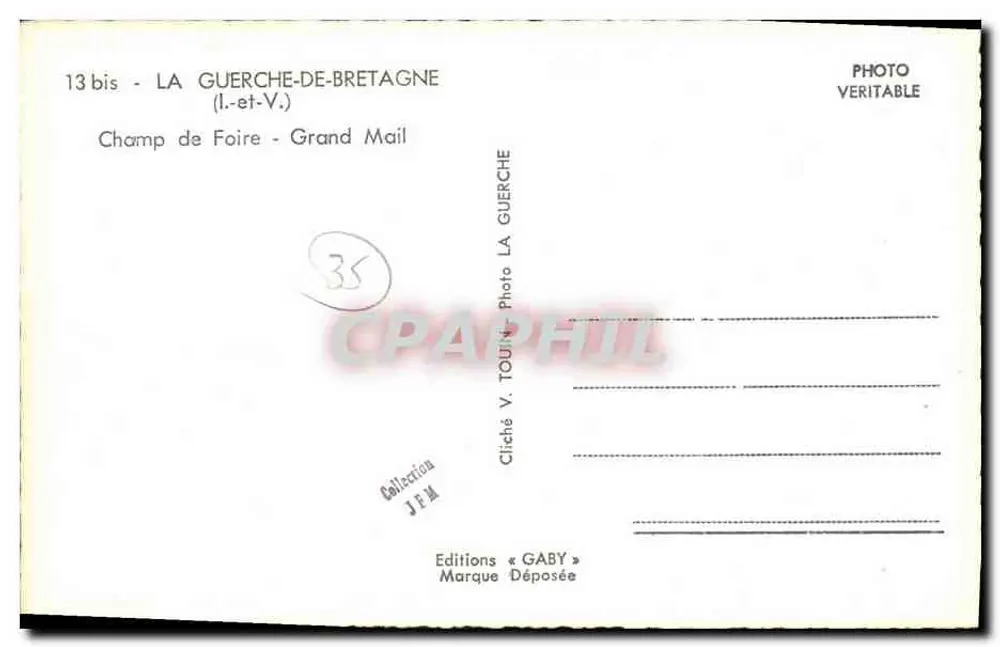 La Guerche-de-Bretagne — Messeplatz — Éditions Gaby - Rückseite