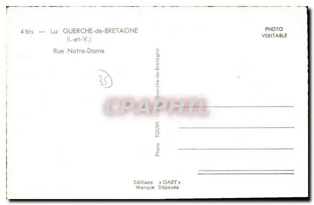 La Guerche-de-Bretagne — Rue Notre-Dame — Ediciones Gaby - Reverso