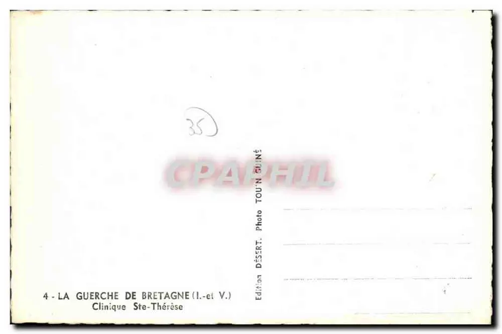 La Guerche-de-Bretagne — Clínica Santa Térèse — Edição Dessert - Verso