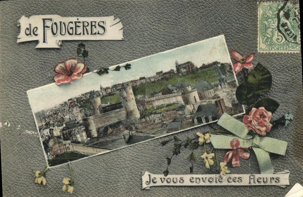 Fougères — Panoramablick auf Schloss und Stadt — Verlag German fils, n°35 - Vorderseite