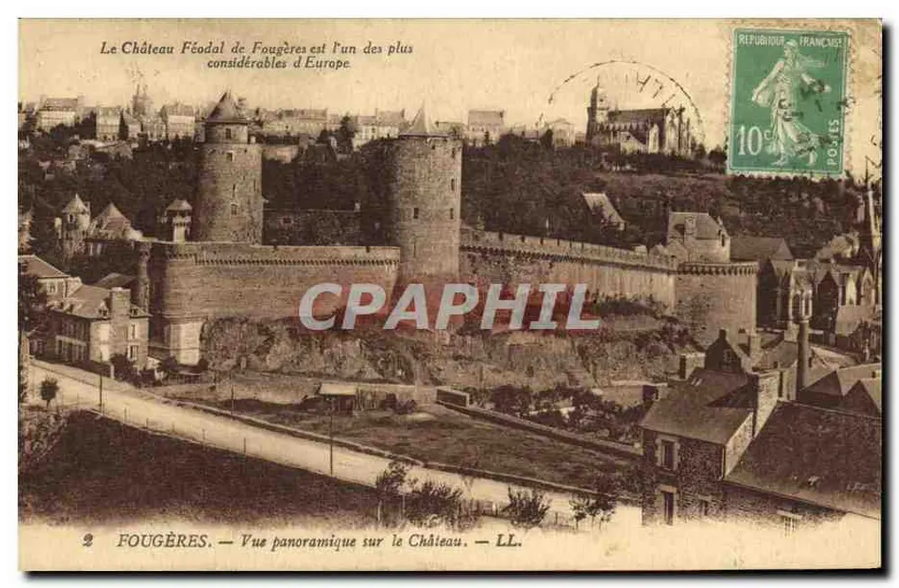 Fougères — Panoramablick auf den Schloss — LL. - Vorderseite