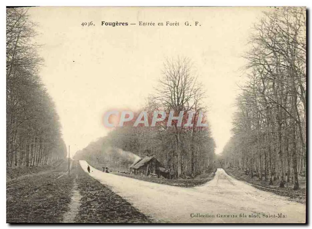 Fougères — Entrada na Floresta — G. F. — Coleção Germain filho mais velho, Saint-Maixent - Frente