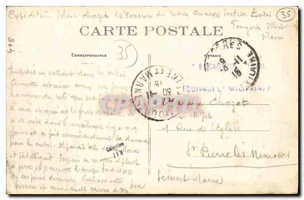 Fougères (Ille-et-Vilaine) — Allgemeiner Blick vom Rocher du Loup — unbekannter Verleger, n° 153 - Rückseite