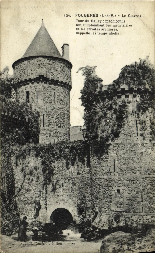 Fougères (Ille-et-Vilaine) — Das Schloss, Turm des Hallay — B. Couédél, Verleger, Nr. 124 - Vorderseite