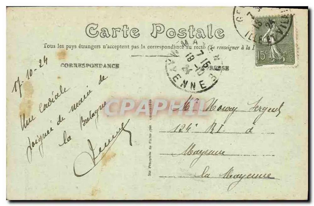 Gévezé (I.-et-V.) — A Escola das Meninas — Editor: P. Réverdalle, n° 2685 - Verso