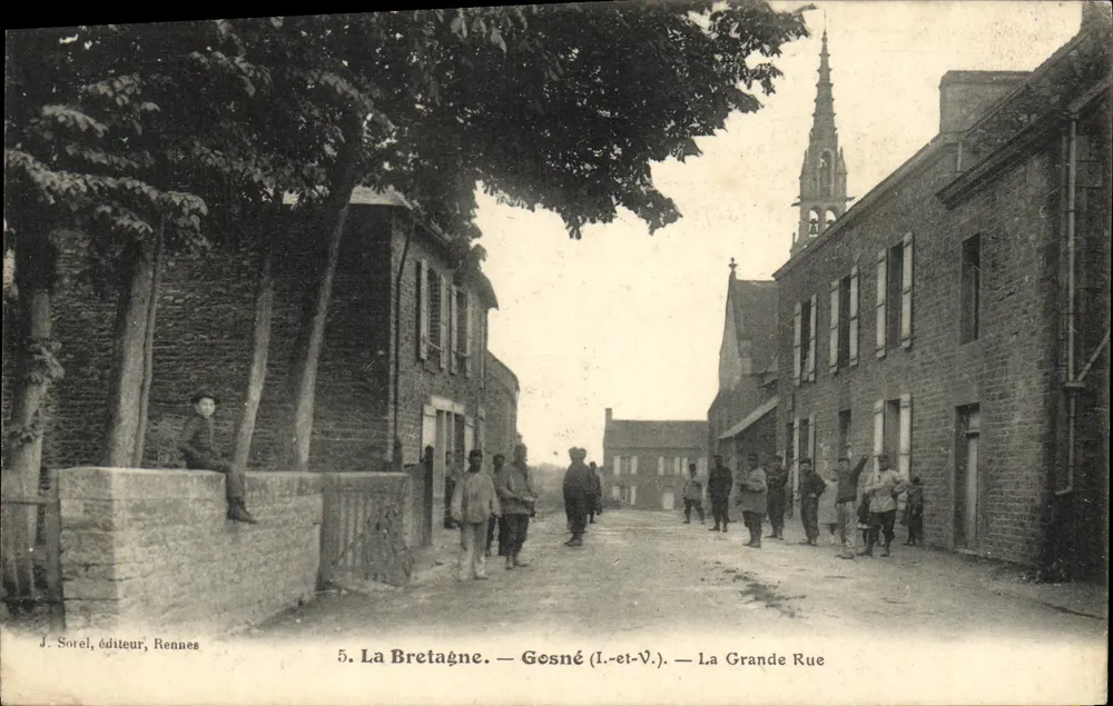 Gosné (Loire-Atlantique) — A Grande Rue — J. Sorel, editor, Rennes, n°5 - Frente