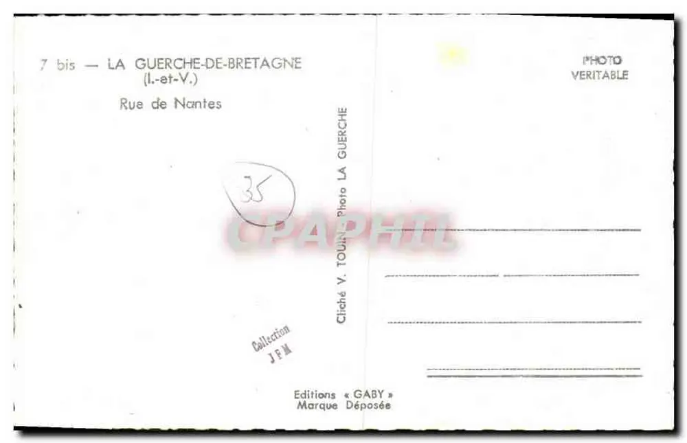 La Guerche-de-Bretagne — Rue de Nantes — Ediciones Gaby - Reverso