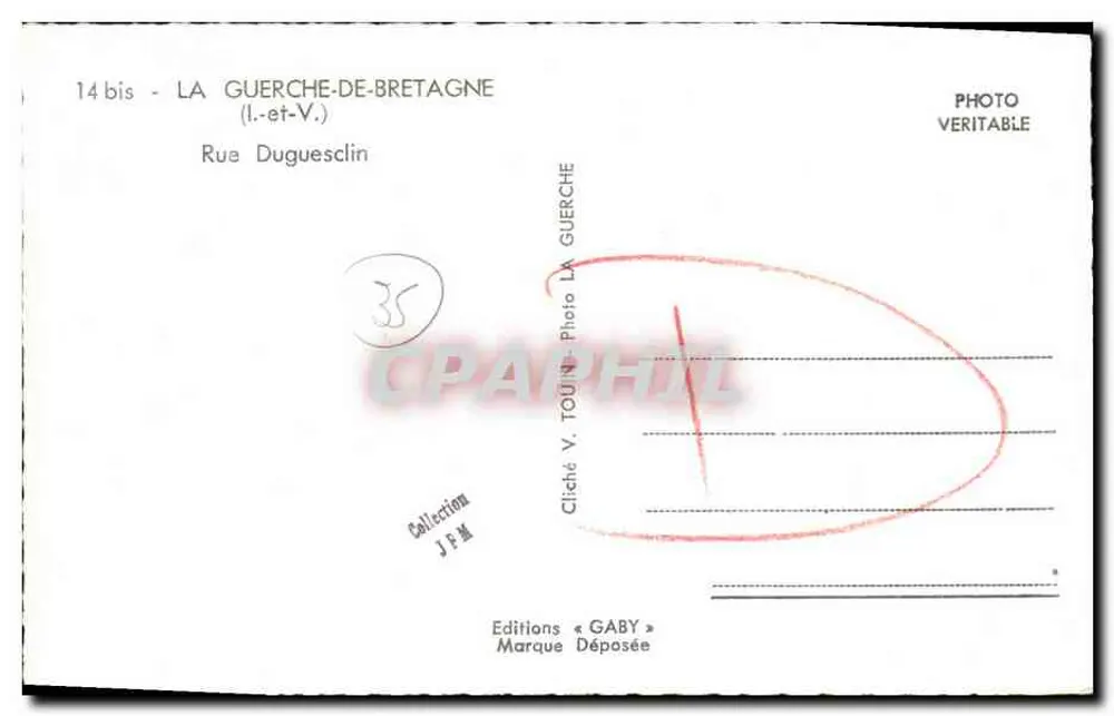 Rue Duguesclin — La Guerche-de-Bretagne — Editions Gaby - Rückseite