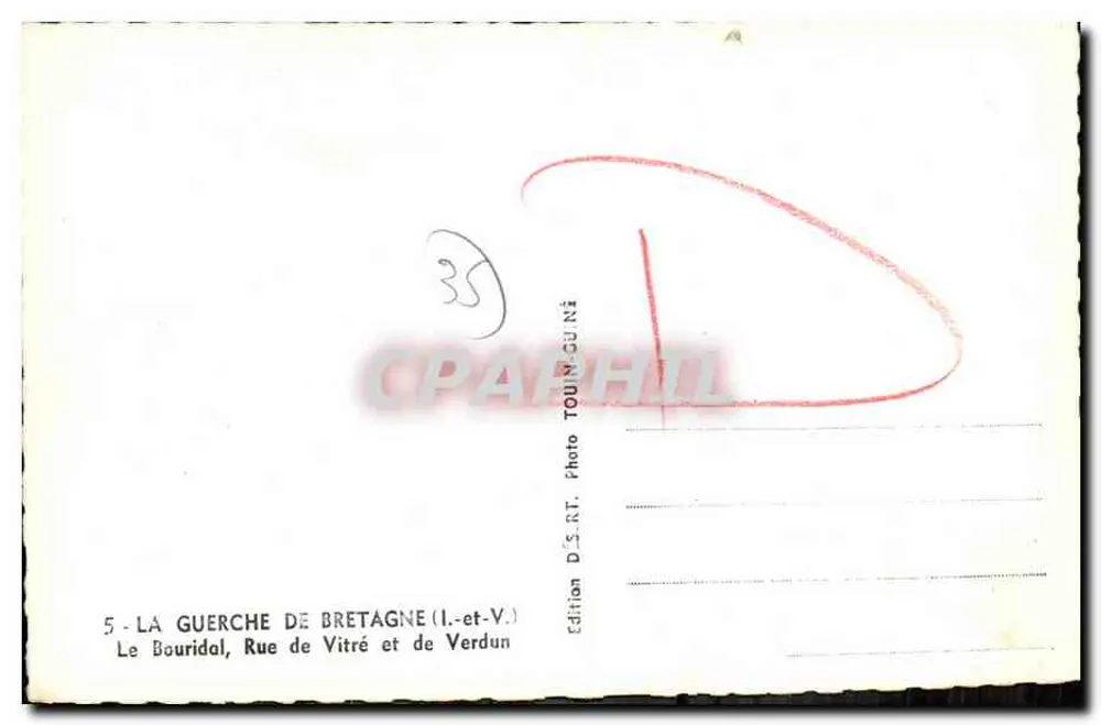 La Guerche-de-Bretagne — Rue de Vitré et de Verdun — Edição D.S.R.T. Foto Tourn-Guini - Verso