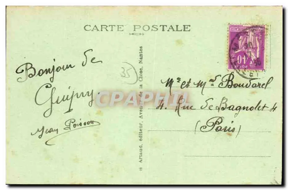 Guipry (Loire-Atlantique) — Der Kai, die Mühle und der Hafen — Artaud, Nr. 30 - Rückseite