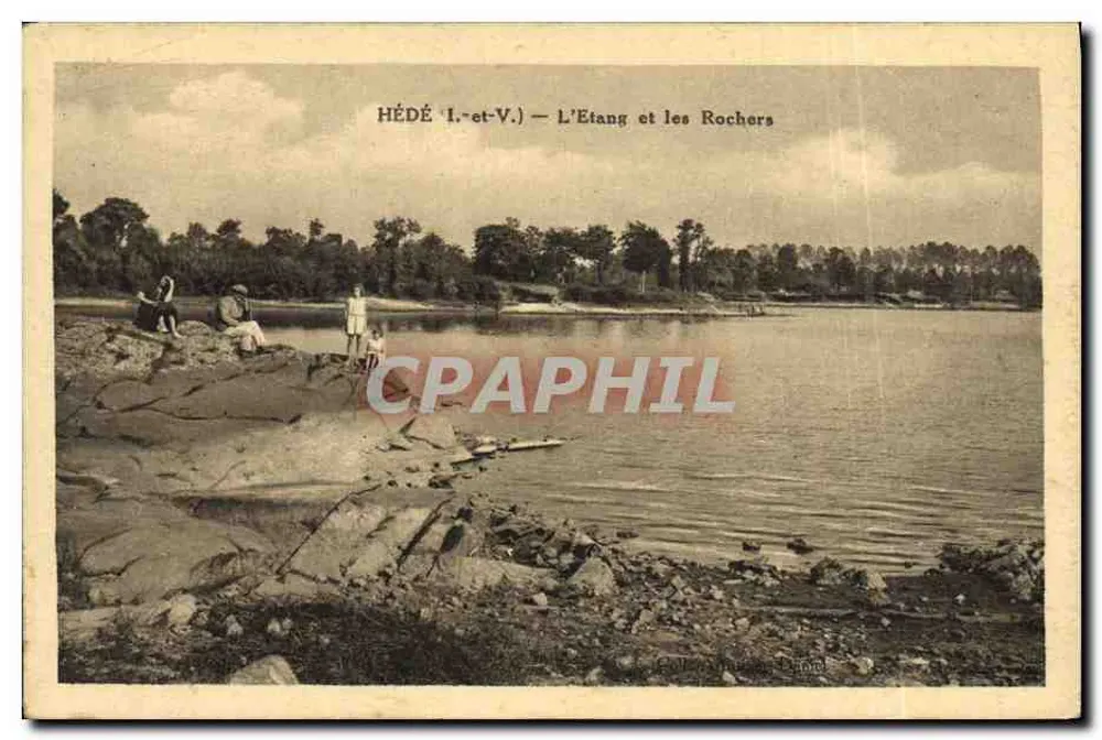 HÉDÉ (I.-et-V.) — O Lago e as Rochas — Editor: G. Lefebvre, Hédé - Frente