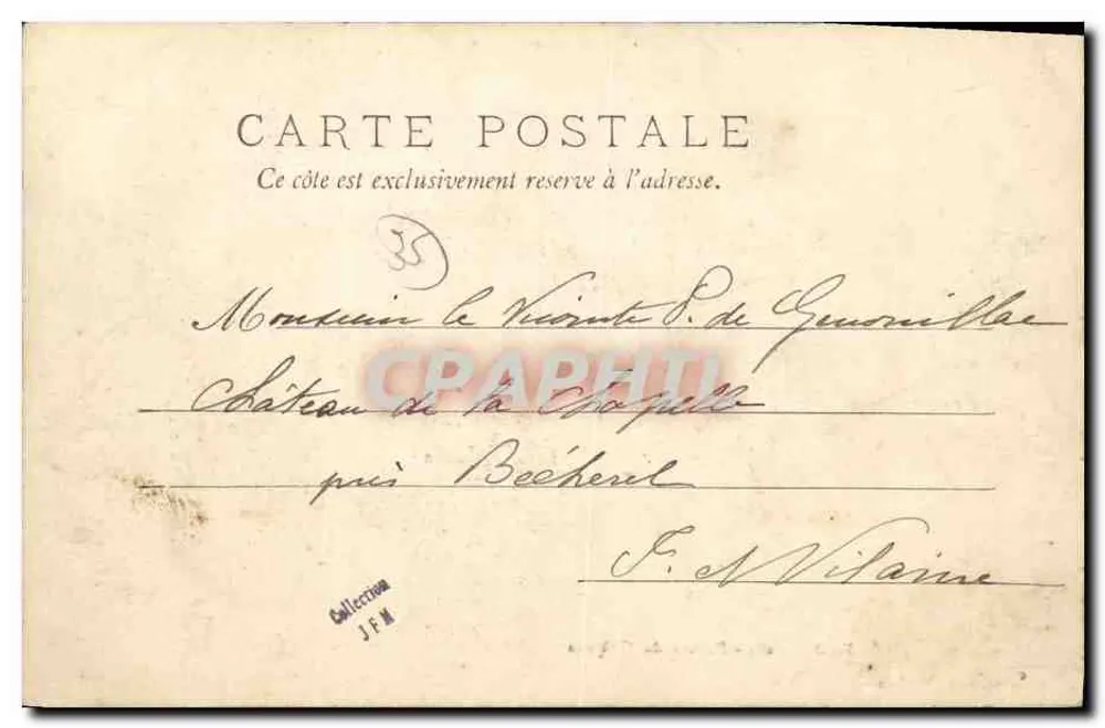 Hédé — Ruínas do Castelo — Andrieu, editor, Morlaix - Verso