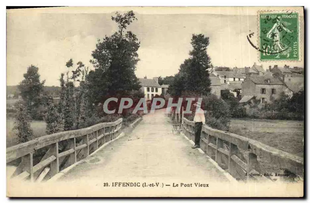 Iffendic (Ille-et-Vilaine) — O Velho Ponte — Sorel, edição Rennes - Frente