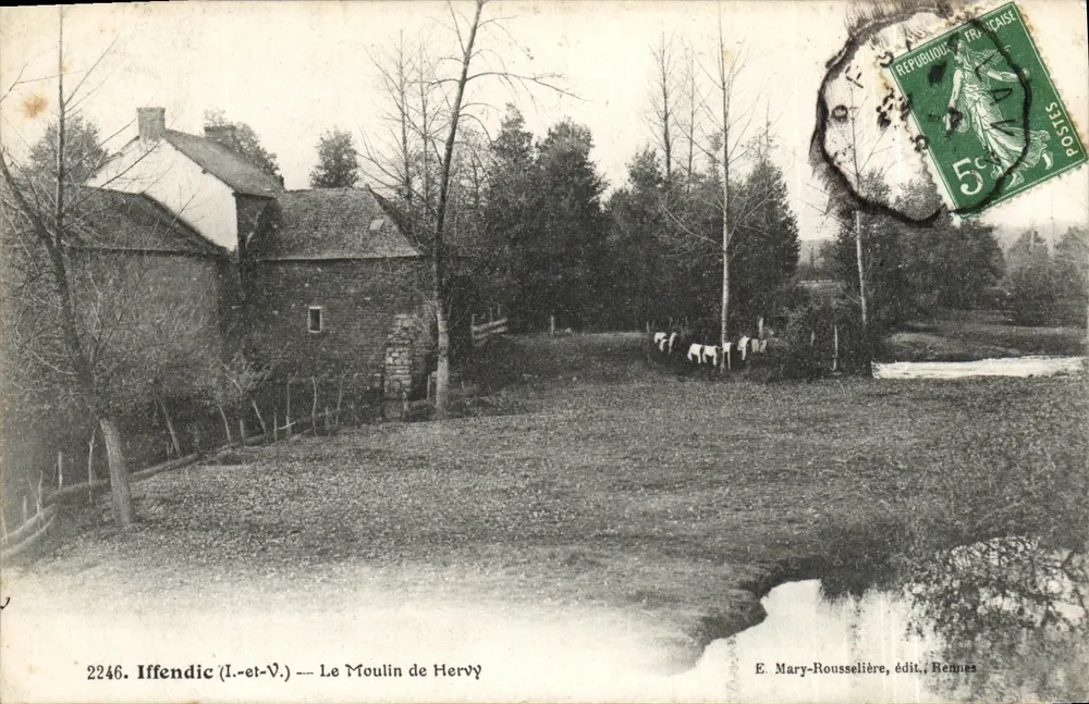 Iffendic (I.-et-V.) — Le Moulin de Hervy — E. Mary-Rousselière, édit. Bennes - Frente
