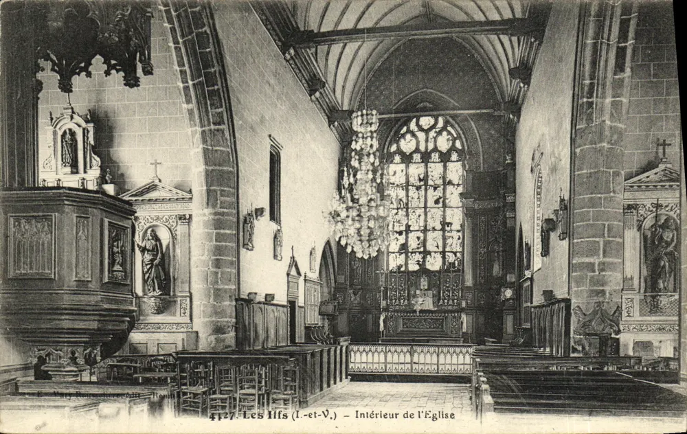 Les Ifs (L-et-V.) — Interieur van de Kerk — Uitgever J.P.H. n° 4127 - Voorkant
