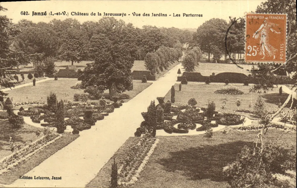 Schloss La Jaroussaye - Ansicht der Gärten - Die Parterres — Edition Lefeuvre, Janzé - Vorderseite