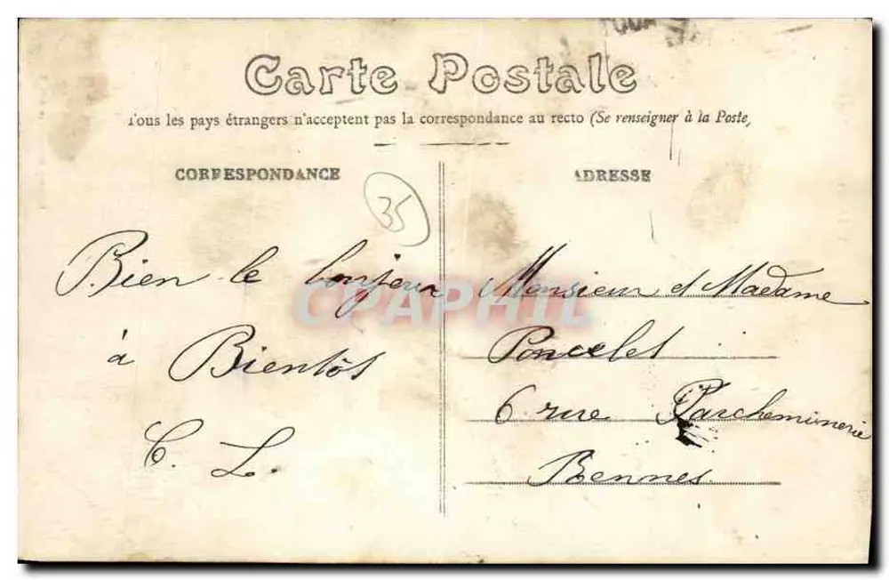 Janzé (Loir-et-Cher) — A Igreja — E. Mary-Rousselière, Honnes - Verso
