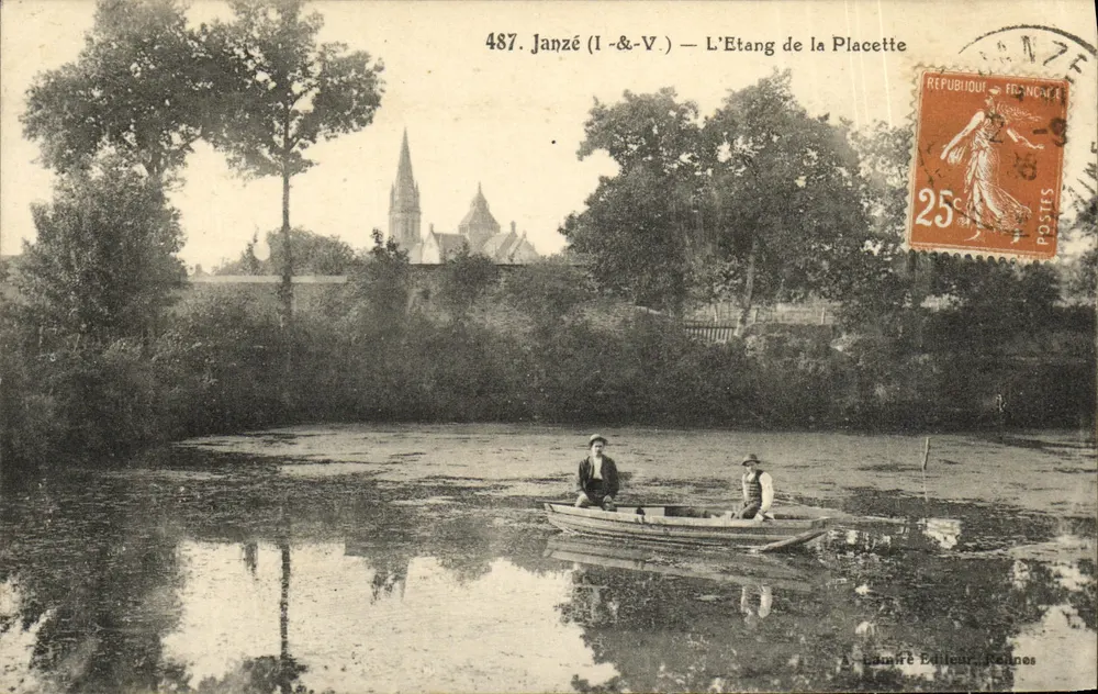 Janzé (I-&-V) — O Lago da Placette — Editor L. Lamarté, Rennes - Frente