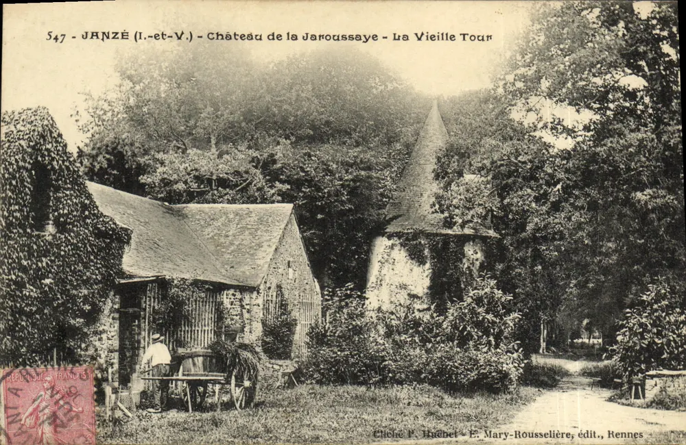 JANZÉ (Ille-et-Vilaine) - Schloss La Janoussaye - Die Alte Turm - Vorderseite