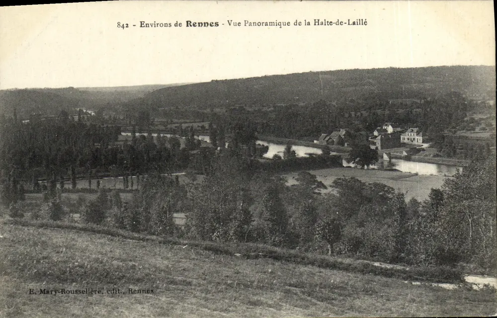 Um Rennes - Panoramablick auf den Bahnhof Laillé — B. Mary-Roussellière, Verlag Rennes - Vorderseite