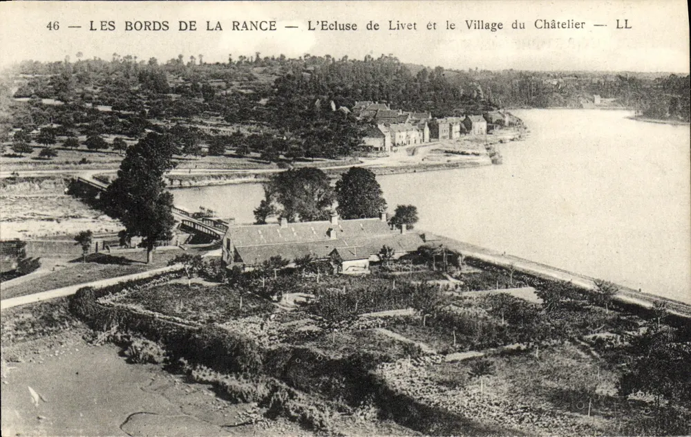 Die Ufer der Rance — Die Schleuse von Livet und das Dorf Châtelier — LL - Vorderseite