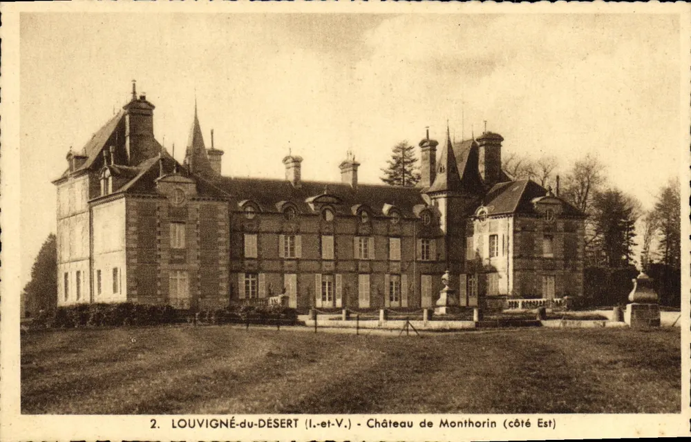 LOUVIGNÉ-du-DESERT (Il.-et-V.) - Schloss Monthorin (Ostseite) - Vorderseite