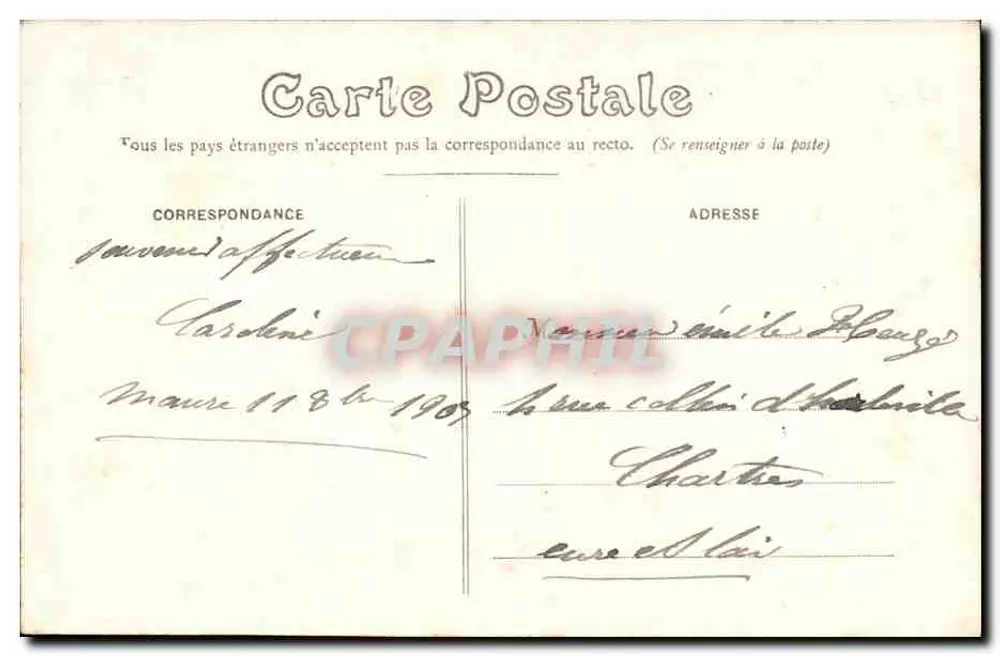 Maure-de-Bretagne (Il-et-V.) — Vista prospettiva della Rue de Paris — E. Mary-Rousselière, Rennes - Verso