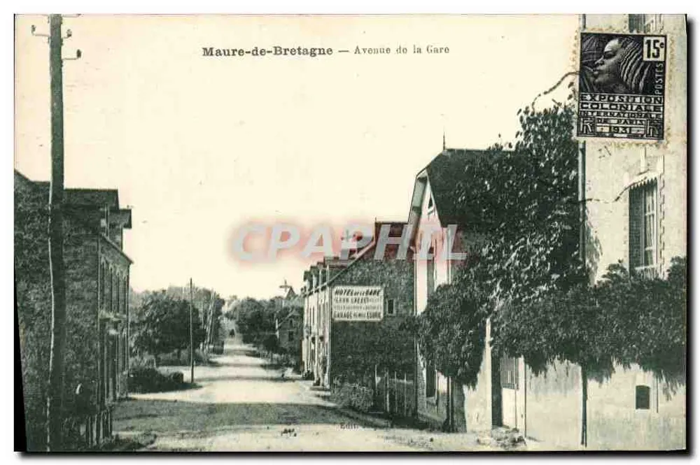Maure-de-Bretagne — Avenue de la Gare — Verlag A. Yuhnat et F. L. Barynau, Toulouse - Vorderseite