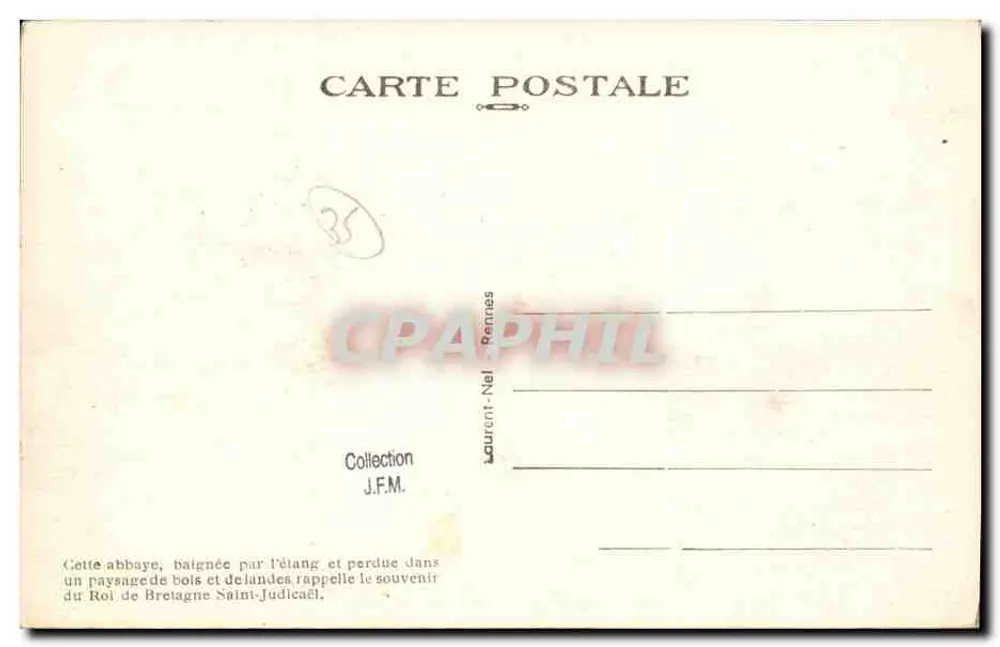 Paimpont — Die Abtei und der See — Verlag: Laurent-Nel, Nr. 488 - Rückseite