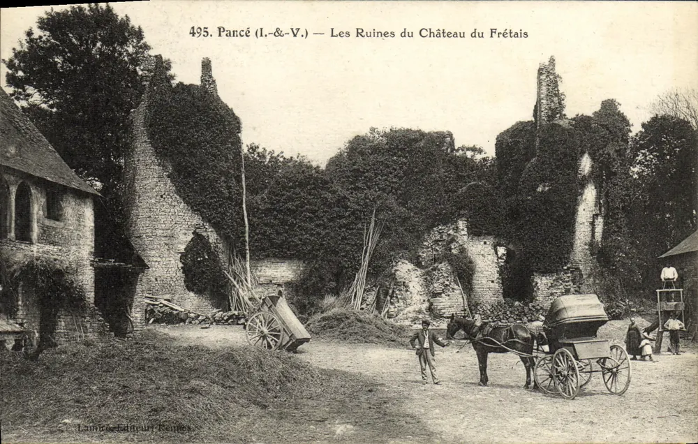 Pancé (I.-&-V.) — Ansicht der Ruinen des Schlosses Frétais — Verlag: Lainière-Éditeur, Rennes, n° 495 - Vorderseite