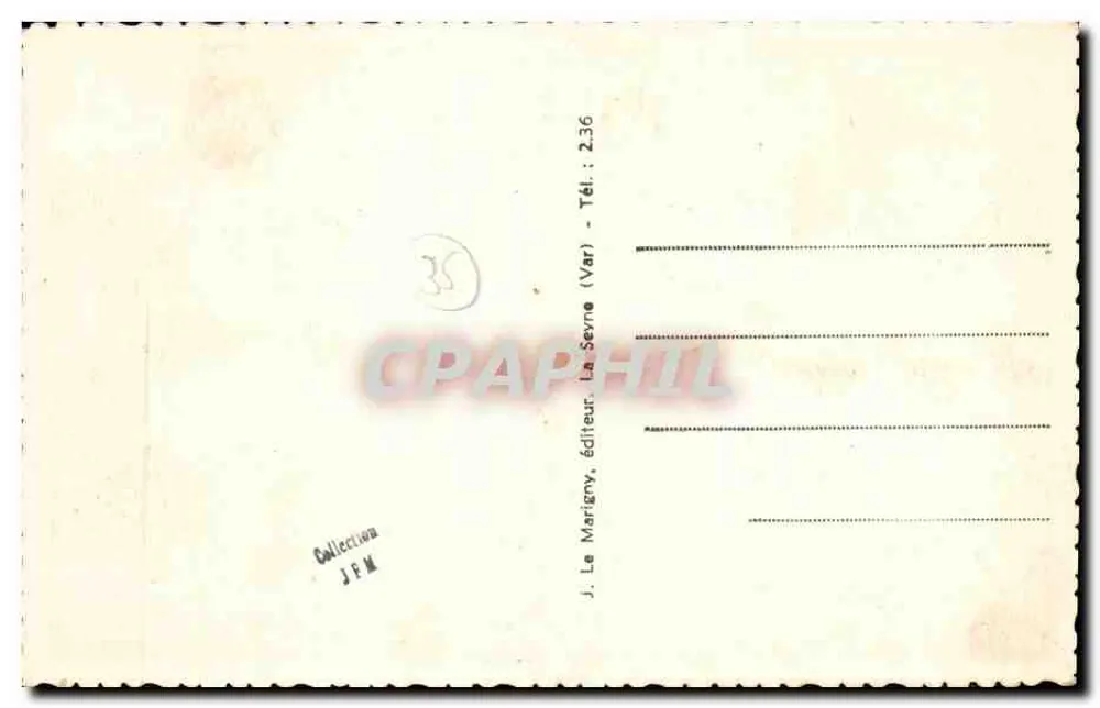 Hotel Les Charmettes — Sobre a Digue, Paramé — J. Le Marigny, editor, La Seyne (Var) - Verso