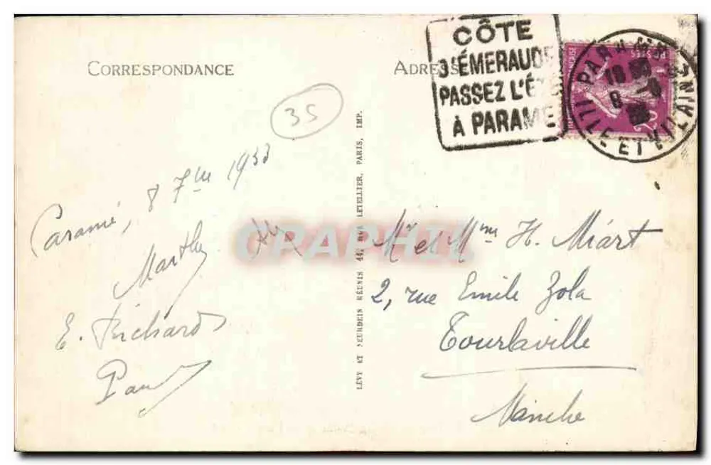 Paramé — A Digue e a Praia — L.L. — n°95 - Verso