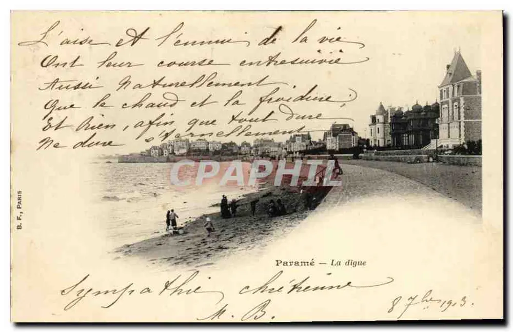 Paramé — A dique — B. E., Paris - Frente