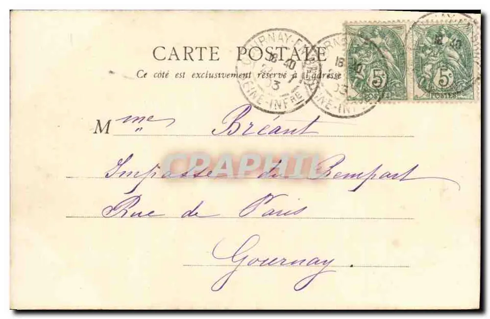 Rotheneuf-Paramé — Os Rochos Esculpidos — B.F. Paris n°2 - Verso