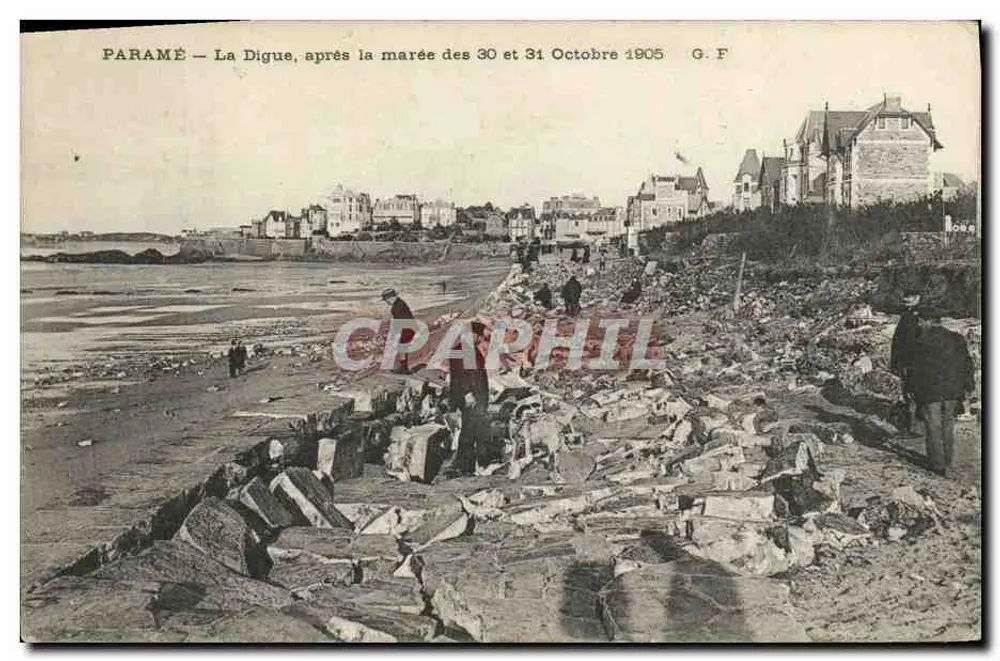 Paramé — Die Digue, nach der Flut vom 30. und 31. Oktober 1905 — G. F. - Vorderseite