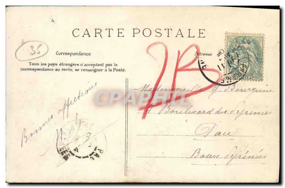 Paramé — Die Digue, nach der Flut vom 30. und 31. Oktober 1905 — G. F. - Rückseite