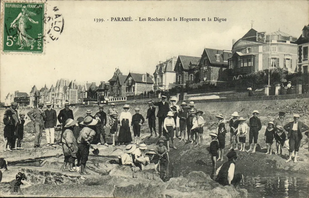 Paramé - Die Felsen von La Hoguette und der Damm — H. Le Mailler, Verlag in St-Malo, Nr. 1399 - Vorderseite