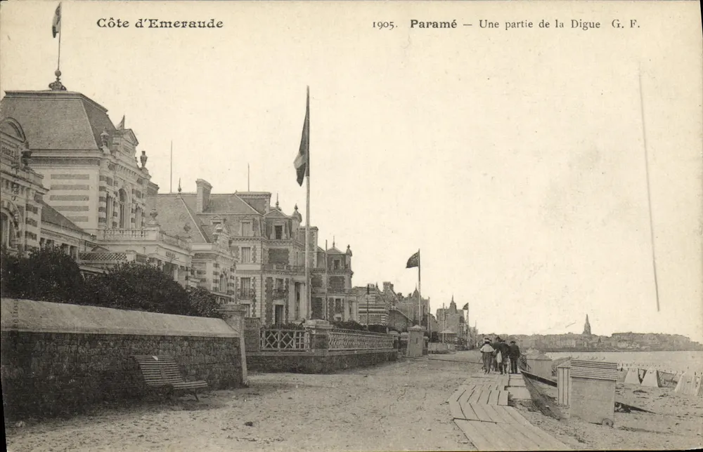 Paramé — Uma parte da Digue — G.F. — Costa da Émeraude, 1905 - Frente